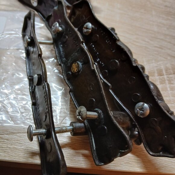 Vintage 1970s Amerock Brass Drawer Handles Pulls with Backplates 6 sets/pc #1CC - Picture 4 of 8